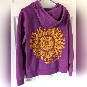 Women's Threads for Thought size Medium Purple Hooded Zipup Sweatshirt Hoodie
